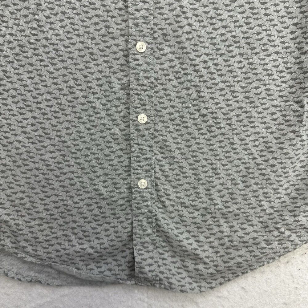 American Eagle Shirt Mens Small S Gray Shark Super Soft Button Down Long Sleeve - Picture 4 of 13